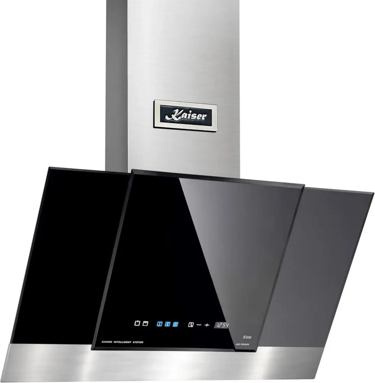 Cappa Aspirante Vetro Nero 80 cm con Motore Potente e Filtro a Carbone