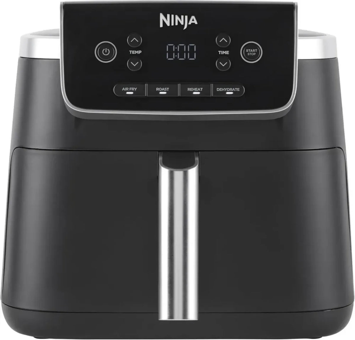 Friggitrice ad Aria Ninja PRO 4.7L 4 in 1 con Funzioni di Arrosto, Riscaldamento ed Essiccazione, Antiaderente e Lavabile in Lavastoviglie, Nera