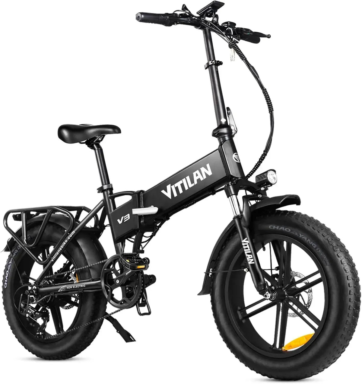Bicicletta Elettrica Pieghevole VITILAN V3 con Batteria Rimovibile 48V 13Ah, Velocit¨¤ fino a 25 km/h, Motore 250W e Autonomia di 60-80 km, Pneumatici 20'x4.0'