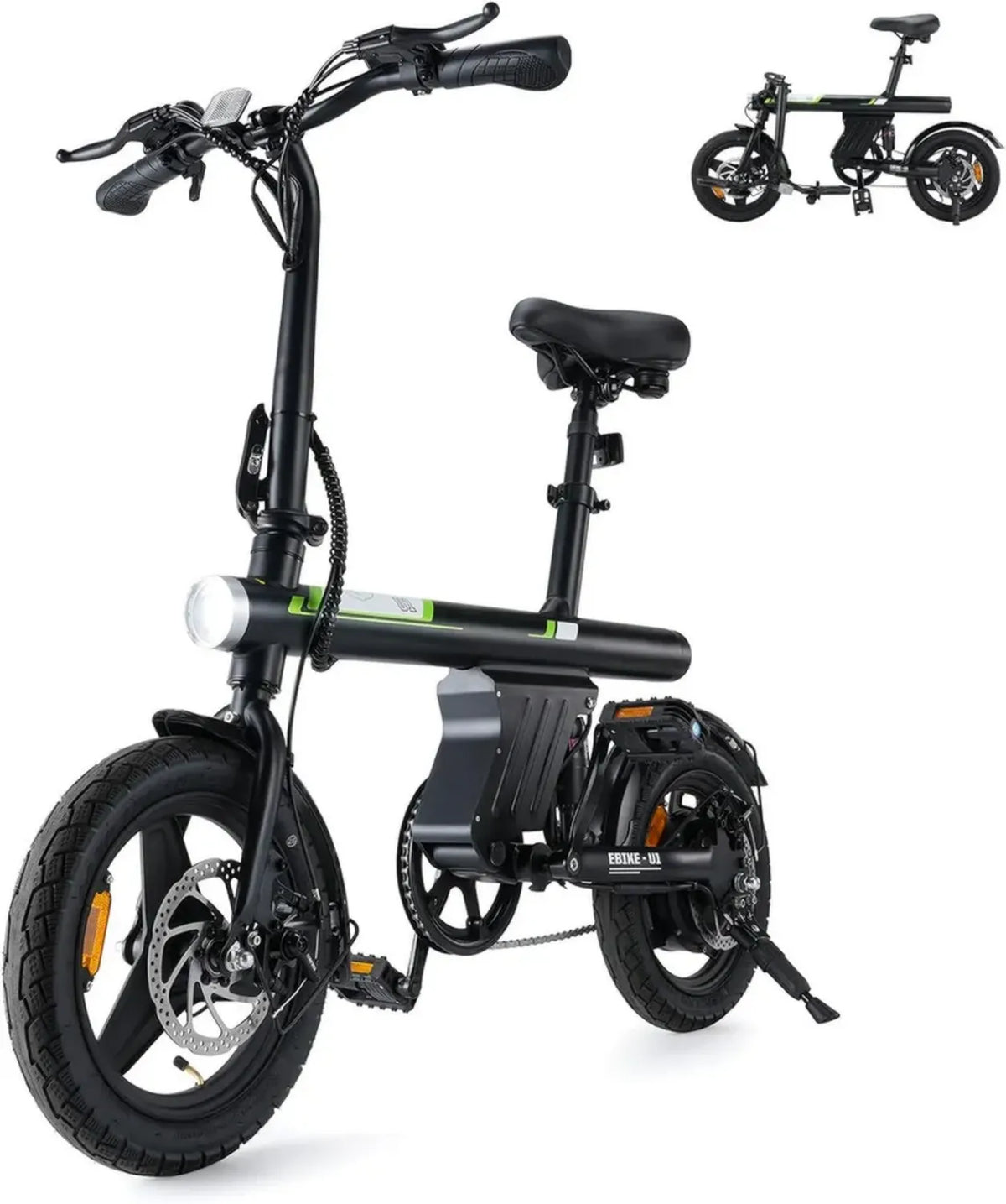 Bicicletta Elettrica Pieghevole Finbike U1 con Batteria Potente, Autonomia Fino a 40 km, Motore 250W, Carico Massimo 150kg, Ideale per Pendolari