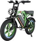 Bicicletta Elettrica 20'' per Adulti con Batteria Rimovibile, Cambio a 7 Velocit¨¤, Freni a Disco e Pneumatici Fat