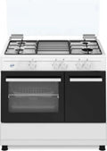 Cucina a Gas 4 Fuochi con Forno Elettrico, 90x60 cm, Colore Bianco