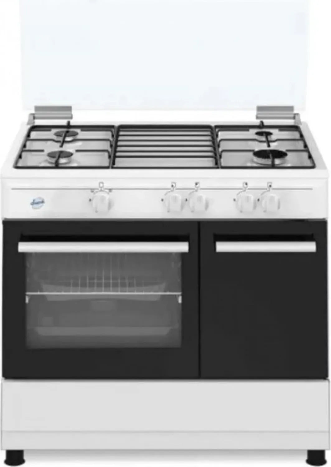 Cucina a Gas 4 Fuochi con Forno Elettrico, 90x60 cm, Colore Bianco