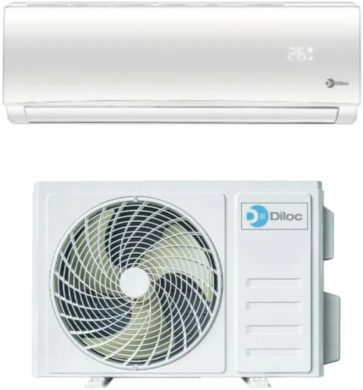 Climatizzatore Monosplit Inverter 9000 BTU Diloc Over con WiFi, Gas R32, Classe A+++