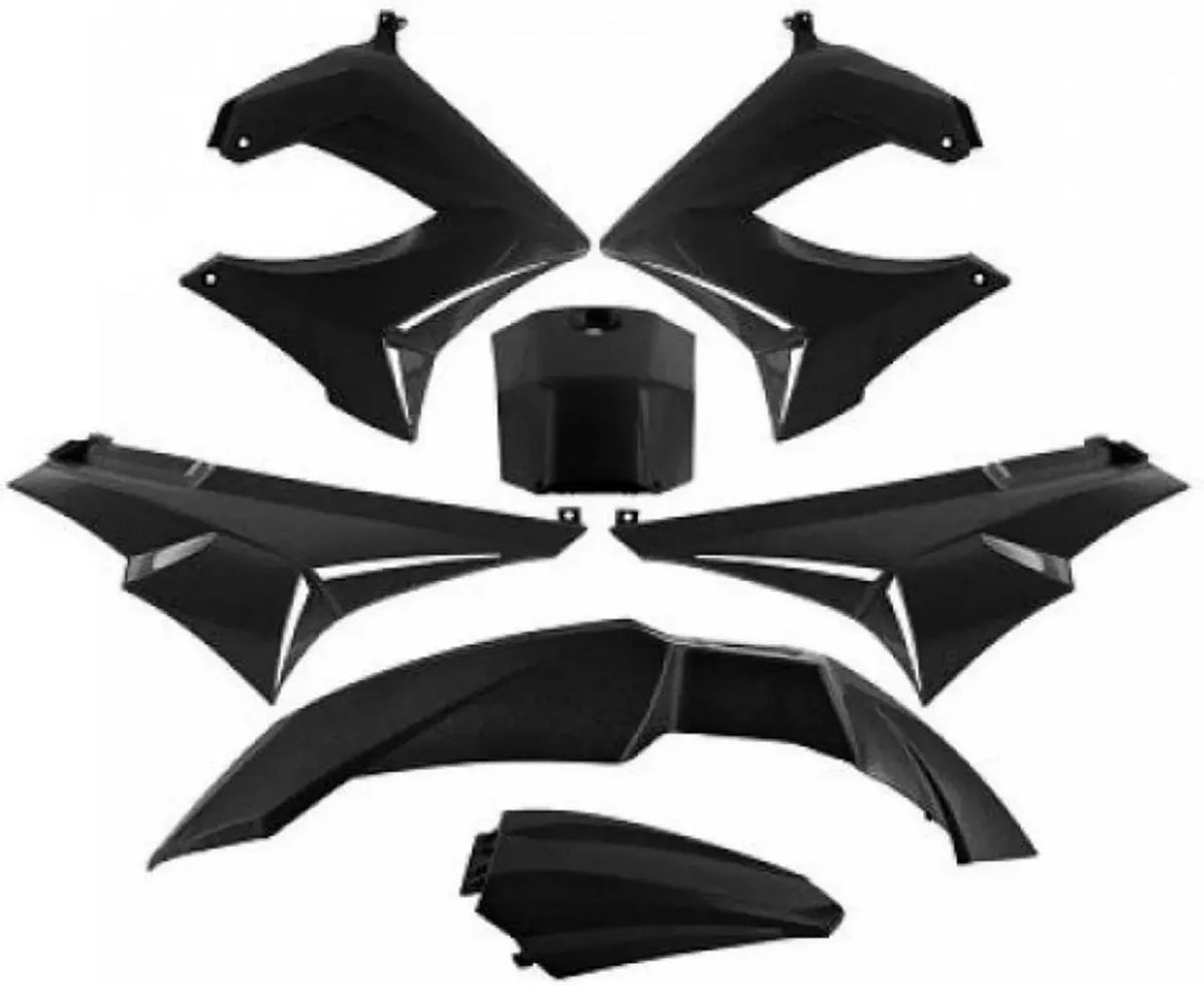 Kit Carenatura Nero per Moto Derbi 50 Senda Xtrem, Set di 7 Pezzi
