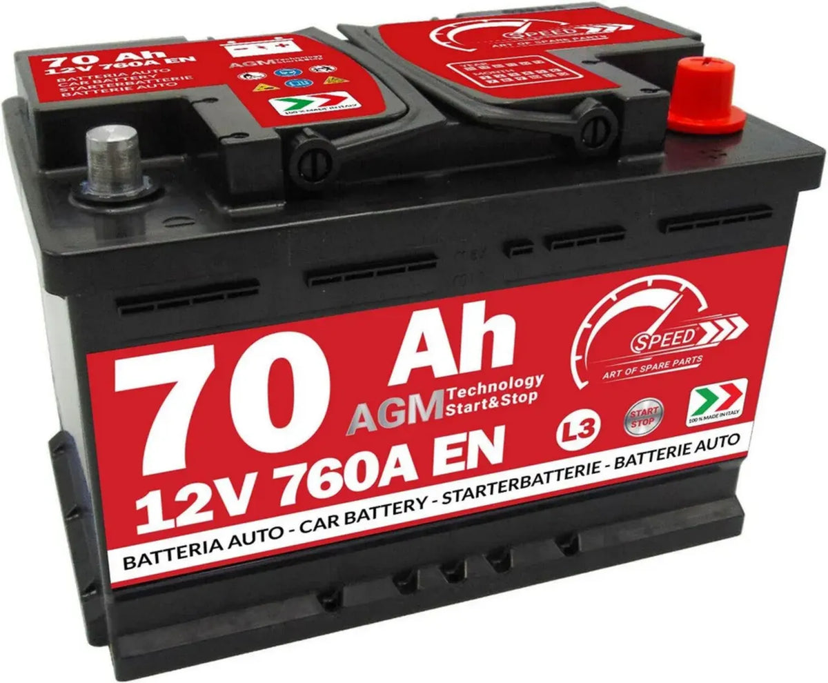 Batteria Auto Speed AGM 70Ah 760A Start&Stop 12V L3