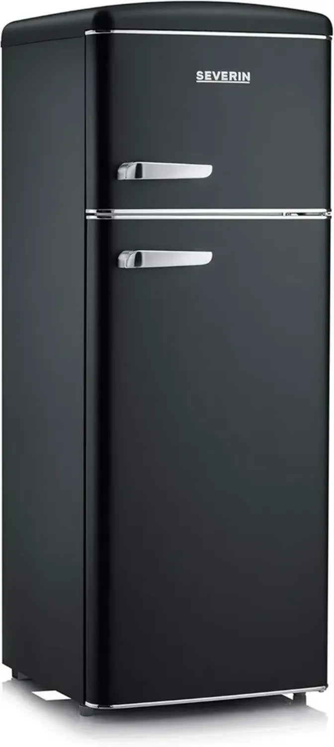 Severin RKG 8932 - Frigorifero Retr¨° Doppia Porta 208L Classe A++, Nero Statico