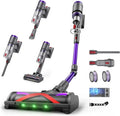 Scopa Elettrica Senza Fili Potente 600W, 58000Pa con Autonomia 75 Min, Touchscreen LED, Ideale per Casa e Animali