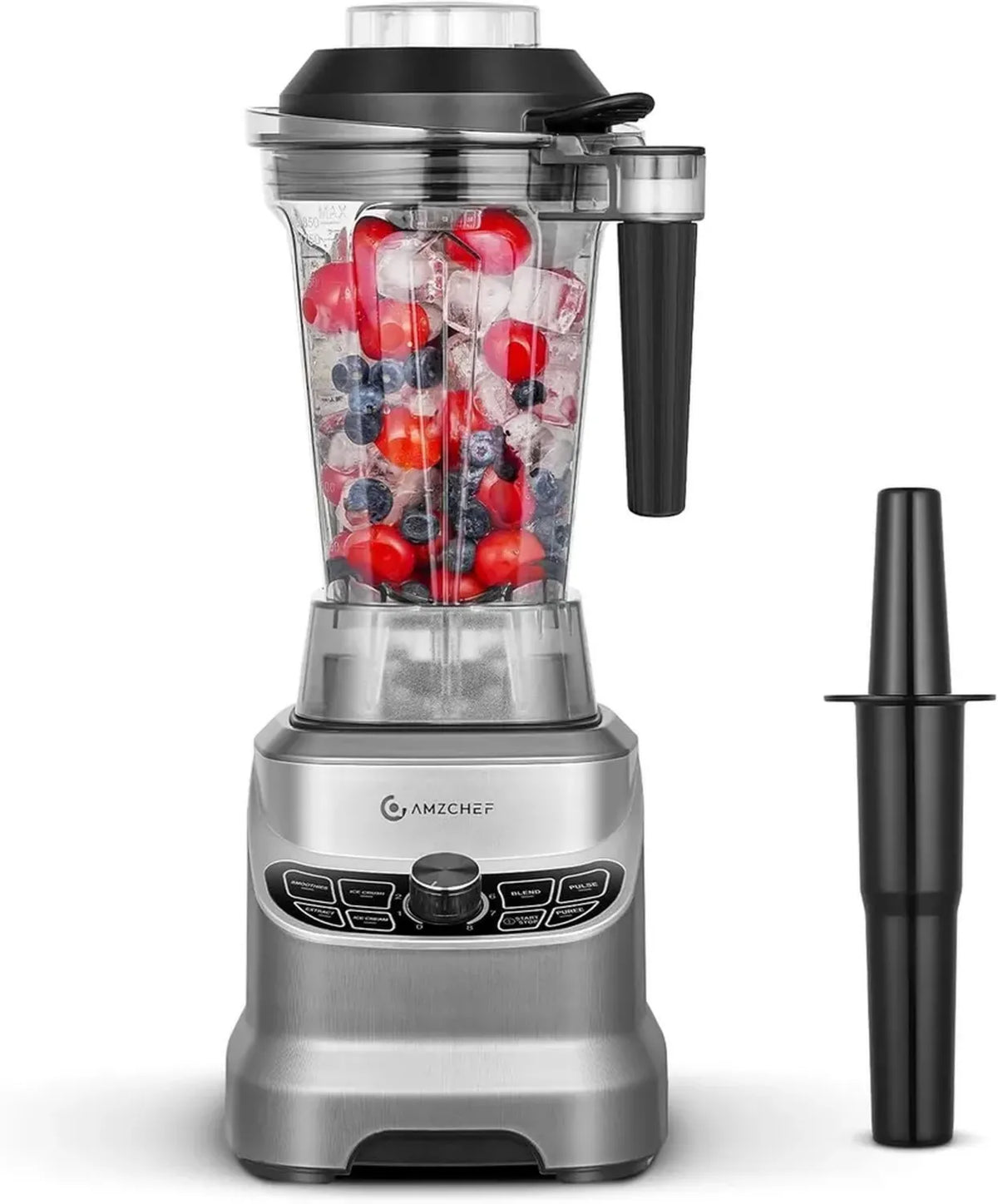 Frullatore AMZCHEF 1800W con 8 Velocit¨¤, 1,85L, Multifunzione per Smoothie e Tritaghiaccio