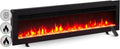 Caminetto Elettrico Incasso 50'' con Effetto Fiamma 3D, Telecomando e Termostato - 2000W, Nero