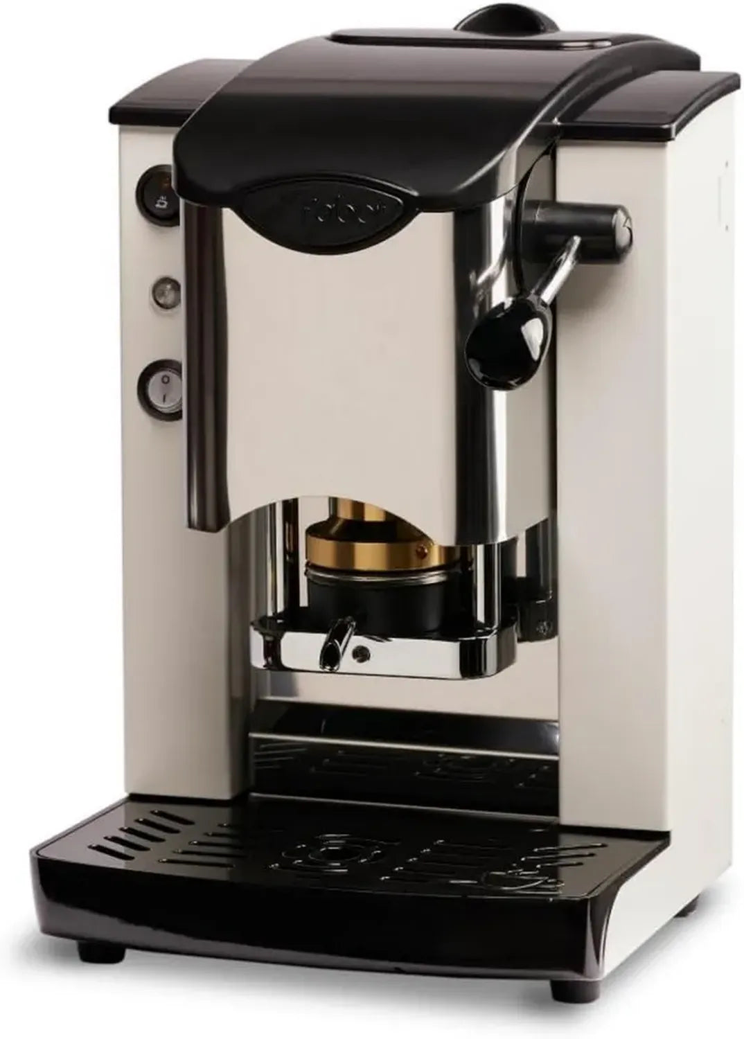 Macchina da caff¨¨ a cialde Faber Slot Inox, Bianco con dettagli neri, Pressacialda in ottone