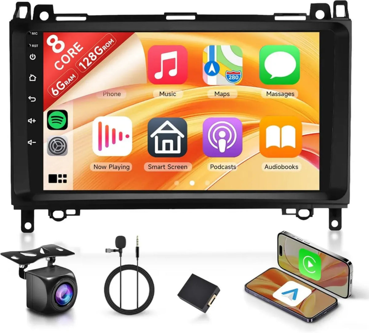 Autoradio Android 9 Pollici per Mercedes Benz con Carplay e Bluetooth