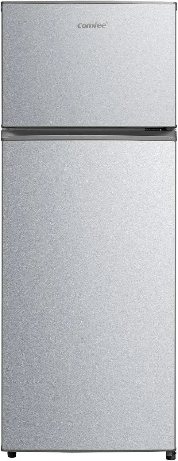 Frigorifero Comfee RCT284DS2 con Congelatore Superiore, Classe Energetica 176 kWh/Anno, Altezza 143 cm, Illuminazione LED, Porta Reversibile, Colore Argento