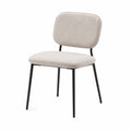 Sedia in tessuto beige con gambe in metallo