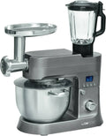 Robot da Cucina Clatronic KM 3674, 4 in 1, 1200 W, con Display LCD, Colore Titanio