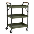 Carrello metallico a 3 ripiani con ruote Verde
