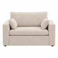 Divano letto in tessuto beige 150x90x80 cm