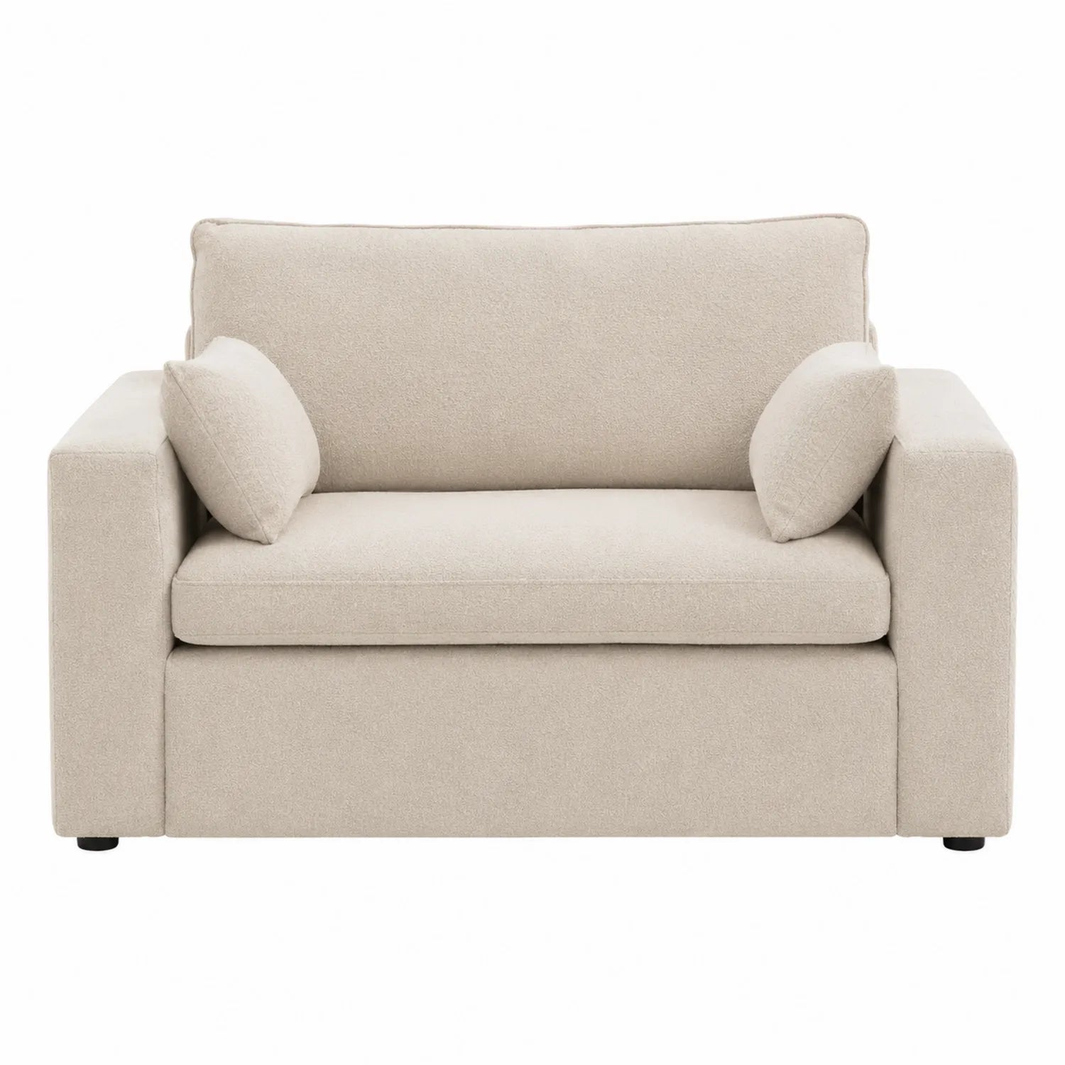 Divano letto in tessuto beige 150x90x80 cm