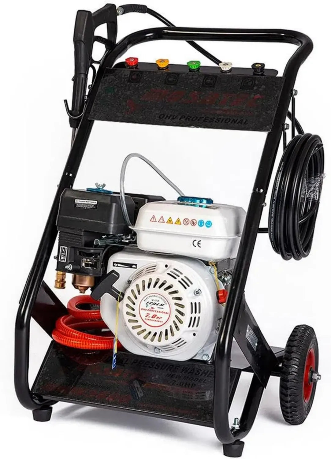 Idropulitrice a Benzina 7HP con Lancia e 5 Ugelli, Pressione 200 Bar
