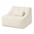 Poltrona in Velluto a Coste Beige 90x90x70 cm