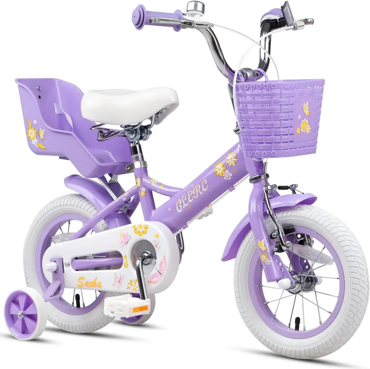 Bicicletta per Bambine 12-20 Pollici con Cestino e Sella per Bambole