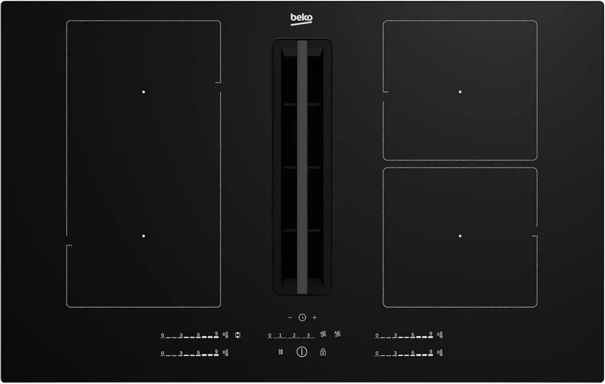 Beko Piano Cottura a Induzione 80 cm Nero, 4 Zone di Cottura, Incasso
