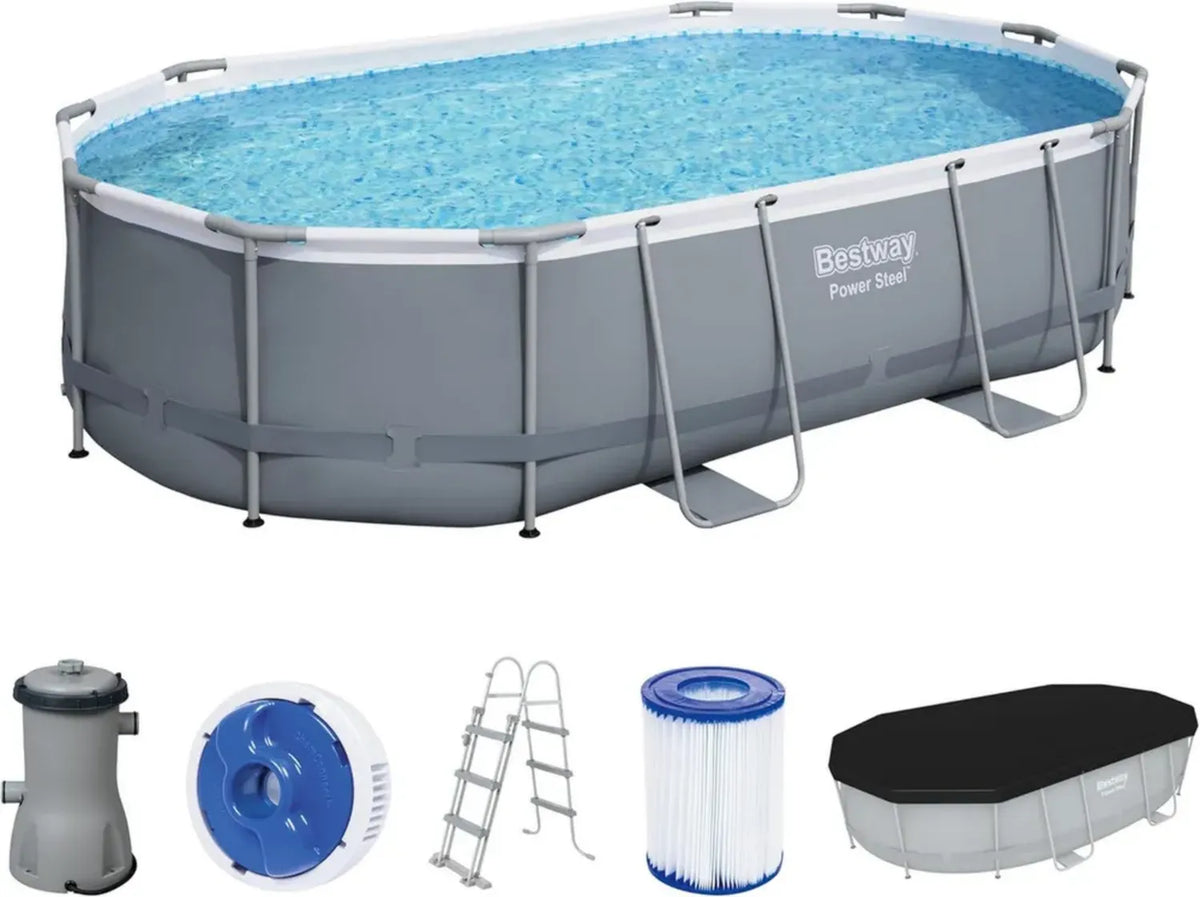 Piscina Ovale Power Steel Bestway con Filtro 488x305x107 cm
