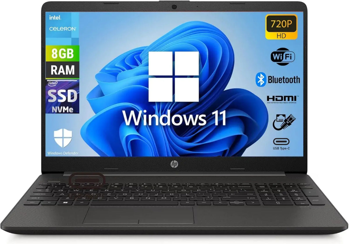 HP 250 G9 Portatile, Intel N4500, Schermo 15,6'' HD, 8 GB RAM, 256 GB SSD, Windows 11 Pro