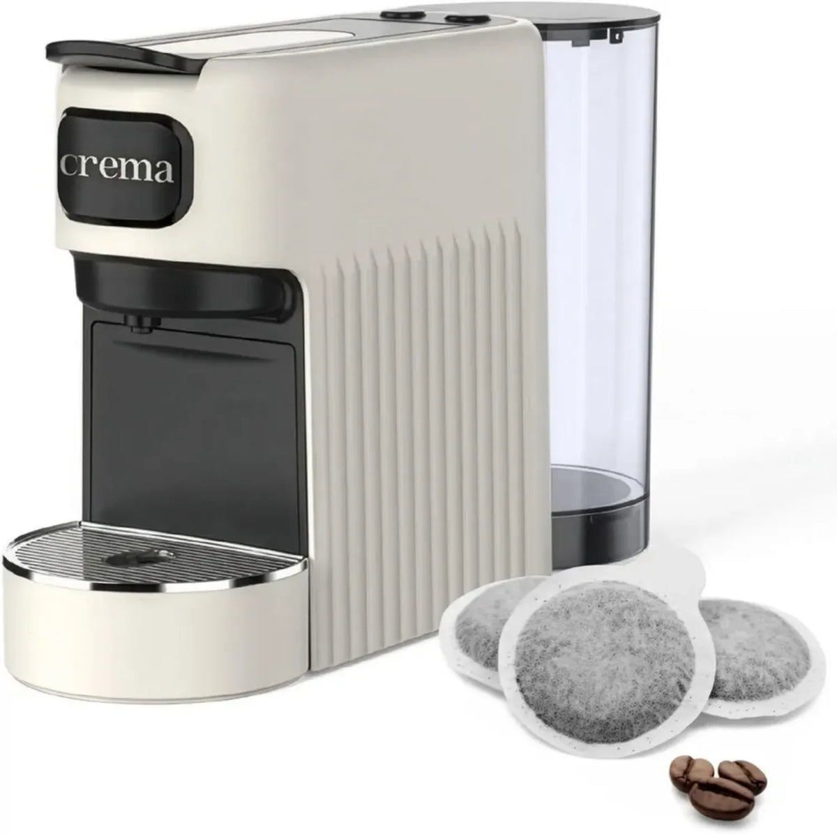Macchina da Caff¨¨ Espresso a Cialde E.S.E. con 10 Cialde Incluse, Serbatoio 1.2L, Funzione Spegnimento Automatico, Espulsione Facilitata, Vassoio Regolabile - Beige