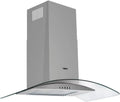 Cappa aspirante a parete in acciaio inox 90 cm con cupola in vetro