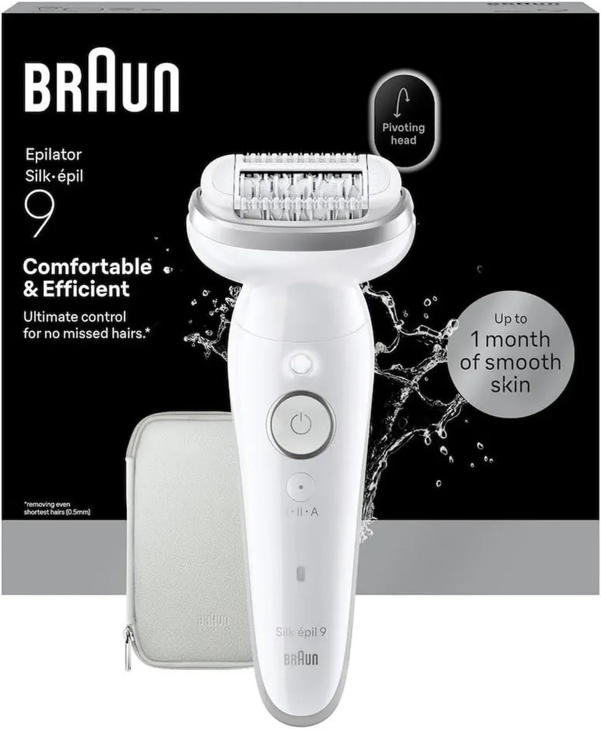 Braun Silk¡¤¨¦pil 9 Epilatore con Testina Flessibile, Rimozione Delicata, Uso Bagnato e Asciutto, Pelle Liscia a Lungo, Argento