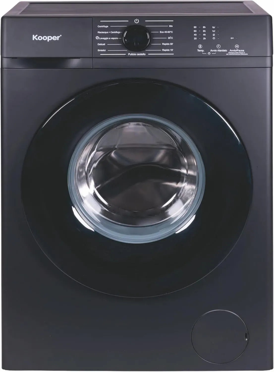 Lavatrice Slim 10 Kg, 1400 Giri, 11 Programmi, Colore Nero, Kooper