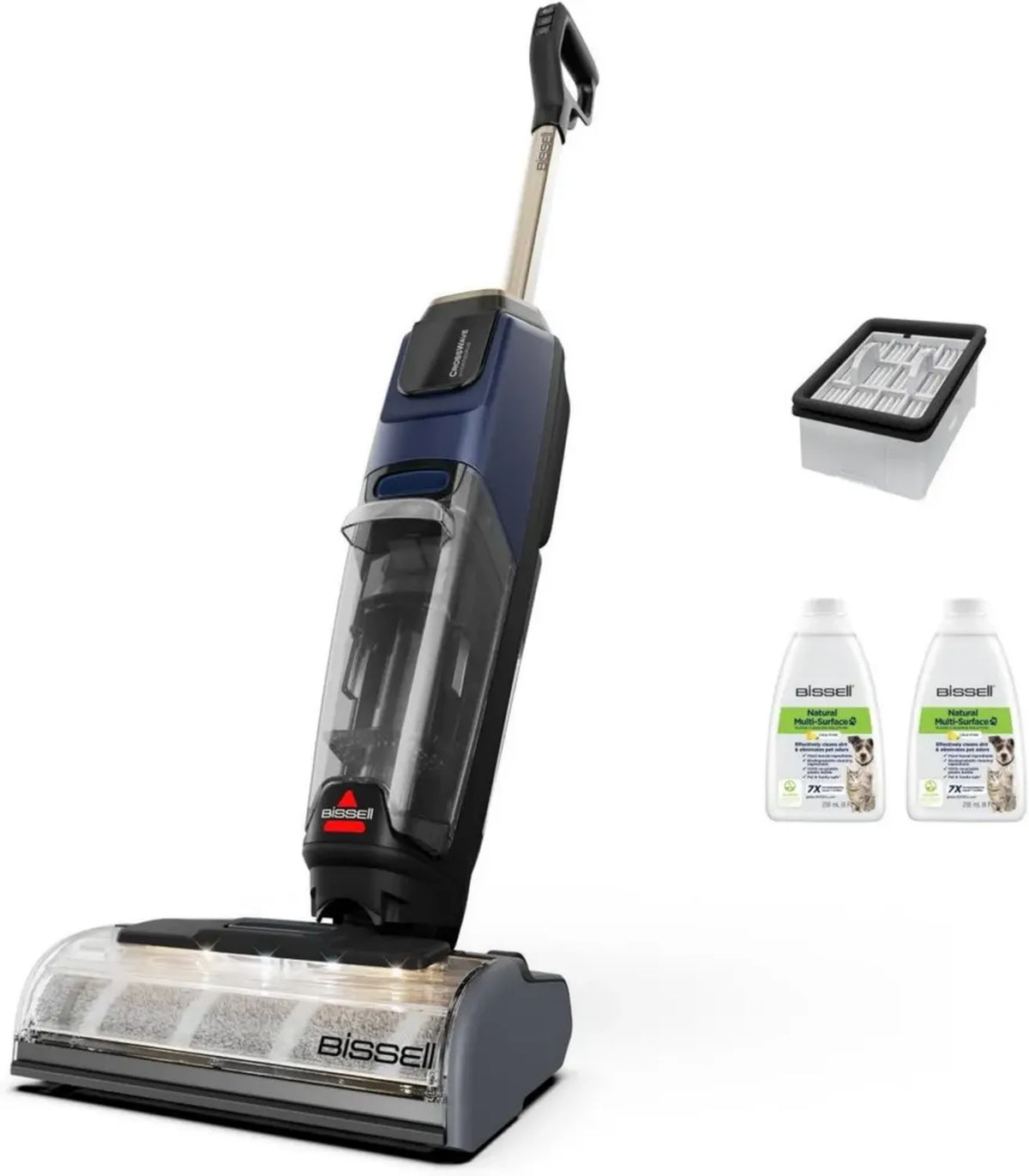 Bissell CrossWave HydroScrub Senza Fili, Pulizia Multisuperficie con Autonomia 45 Minuti, Aspirapolvere e Lavapavimenti con Faretti LED