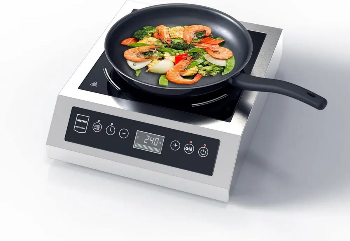 Fornello a induzione professionale METRO, acciaio inox, LED, 3500 W