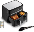 Friggitrice ad Aria Moulinex Essential Inox 8,3L, Fino a 8 Persone, 7 Programmi Ambienti, Risparmio Energetico, App Dedicata, Modello EZ9018F1