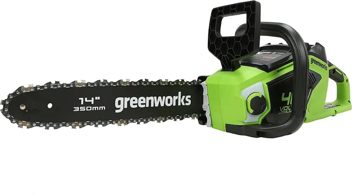 Motosega a Batteria 40V Greenworks GD40CS15, Motore Brushless, Barra 35 cm, 12 m/s, Autolubrificante, 3,5 kg, Solo Corpo