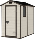 Capanno da Giardino Keter Manor 4x6, Estetica Legno, Beige, 130x192x198 cm