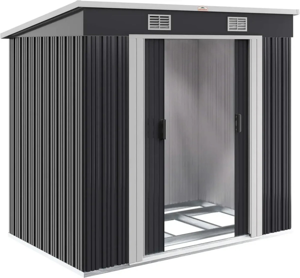 Capanno da Giardino con Porte Scorrevoli 2m2, Rimessa Attrezzi 200x125x180cm
