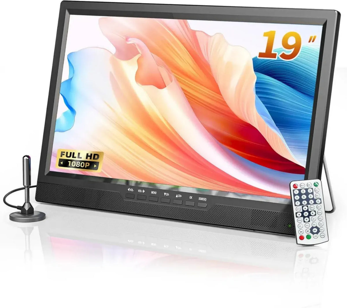 Televisore portatile 19'' 1080P Desobry con batteria integrata e DVB-T2