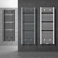 Termoarredo Scaldasalviette Sahara 600x800 mm Bianco con Attacco Centrale e Termostato Angolare