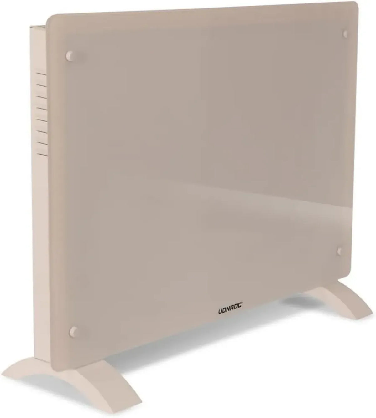 Termoconvettore Intelligente 1500W con WiFi e Timer, Display LED, Pannello in Vetro, IP24, Beige