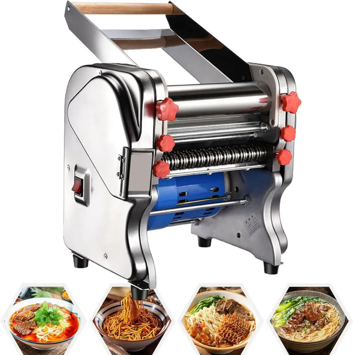Macchina Professionale Inox per Pasta Fresca Elettrica, Impastatrice Commerciale per Noodle e Sfoglia