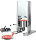 Riempitrice Elettrica per Salsicce, 2L Acciaio Inox Verticale, Macchina Commerciale con 3 Beccucci e Pedale, Uso Domestico e Ristoranti