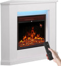 Camino Elettrico Angolare in Legno 2000W con Design Silenzioso e Luci Led Multicolori