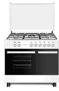 Cucina Bianca 90x60 cm con Forno Elettrico e Vano Bombola, 5 Fuochi