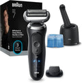 Braun Serie 7 Rasoio Elettrico Uomo Impermeabile Oro, Wet&Dry, 60 Min Autonomia, Stazione SmartCare, Senza Fili
