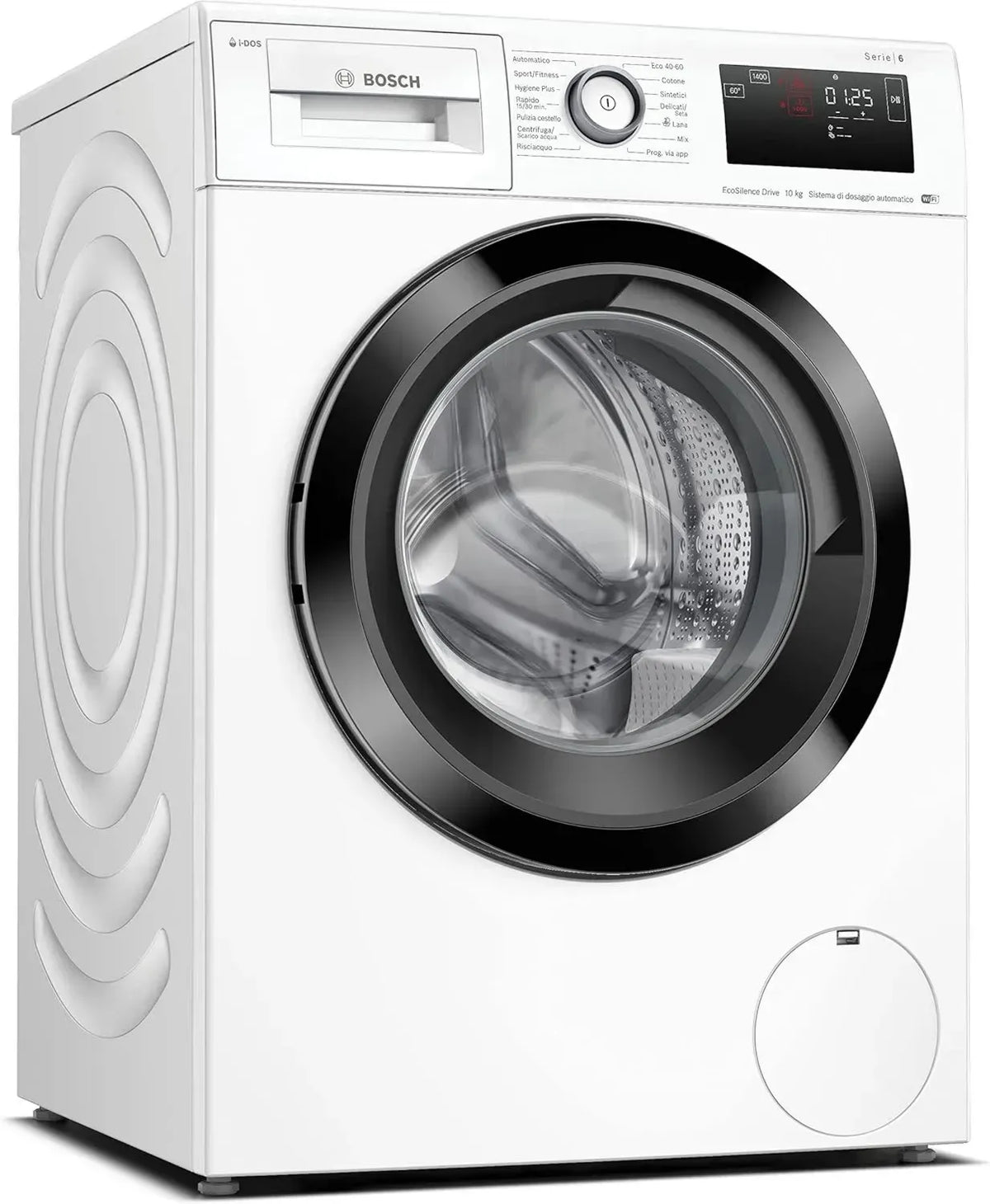 Bosch Serie 6 Lavatrice 10 kg, 1400 giri/min, i-DOS, Home Connect, Anti macchia, Hygiene Plus, Bianco