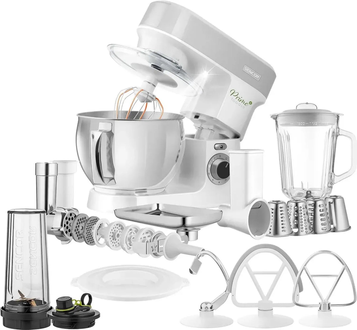 Robot da Cucina Multifunzione 1200W con Accessori Completi e Ciotola in Acciaio 5L