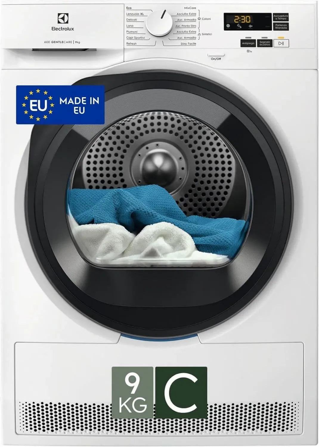 Asciugatrice Electrolux 9 kg Serie 600, Pompa di Calore, 14 Programmi