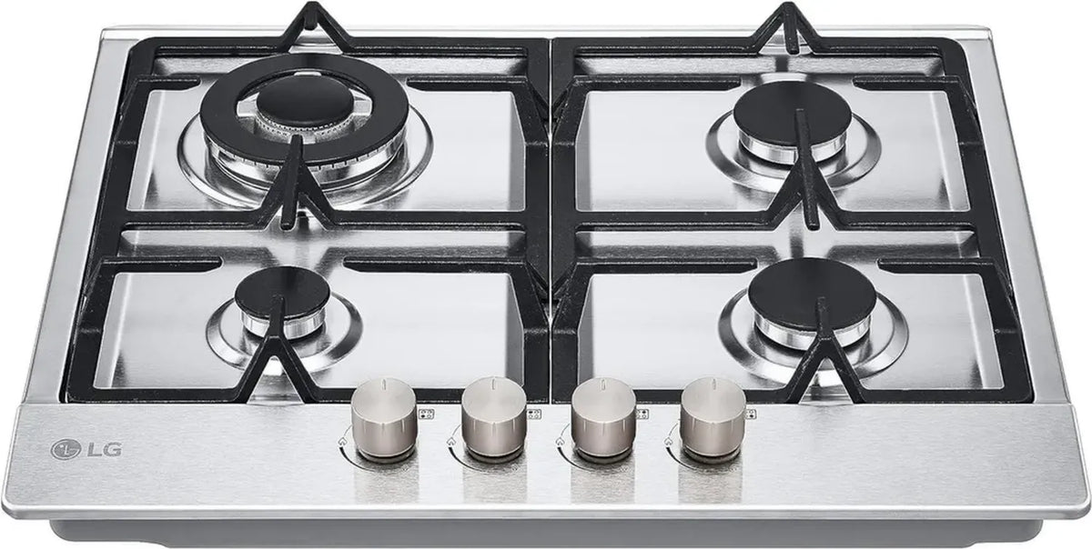 Piano Cottura a Gas LG 4 Fuochi, 60cm, 8,5kW, Valvole Sicurezza, Bruciatore Tripla Corona, Acciaio Inox